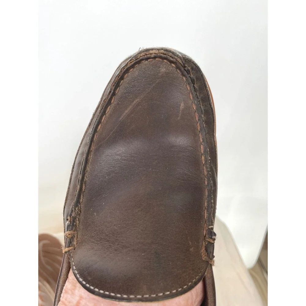 Allen Edmonds 9 1/2D Men Boulder Loafer Dark Brown Leather Driving Shoe Slip On